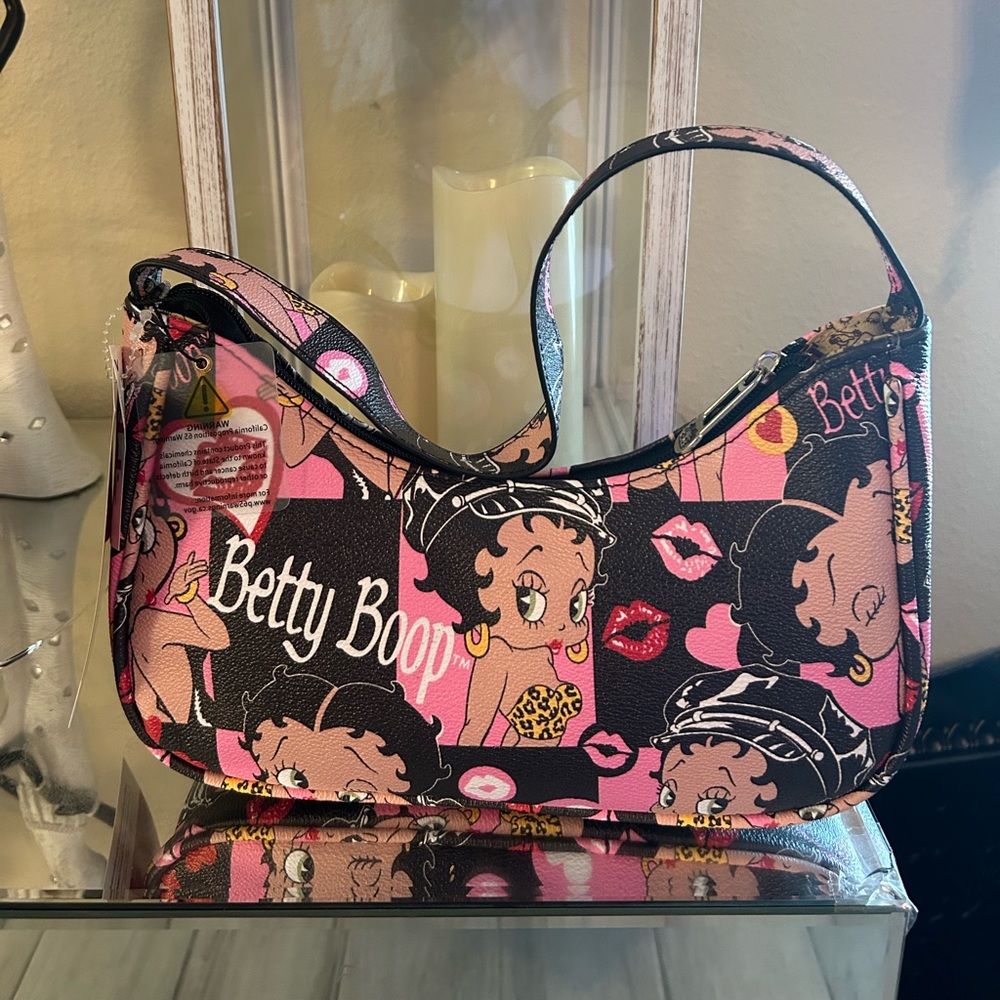 Betty Boop Pink and Black Women's shoulder bag - Picture 2 of 5